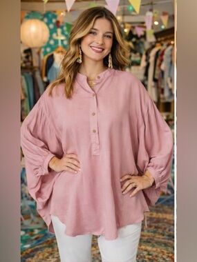 Unicorn Tribe Lavender Oversized Top 1XL | Plus Size Boho Chic Flowy Rayon